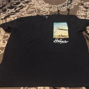 Hollister Black Tee with Scenic Graphic